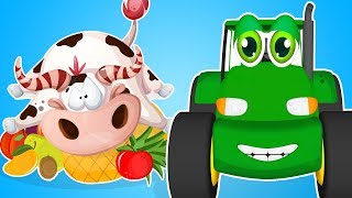 Songs For Kids - Tractor Jack Learning Numbers and Fruits with Animals