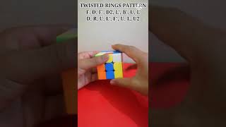 Twisted Rings pattern on 3 by 3 rubik's.