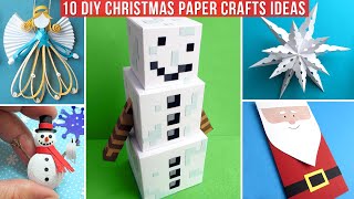 10 DIY Christmas Paper Craft Ideas 🎅🦌☃️🎄🔔 | Paper Crafts | 3D Quilling | Christmas Crafts