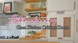 Turn the Ordinary Into the Extraordinary • DIY Cane Kitchen Cabinet Doors | Kitchen Transformation