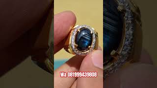 Natural sapphire thailand / bangsing biru parthawijaya serat bebed / gemstone / batu permata