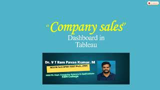 Company Sales Dashboard in Tableau