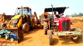 Jcb Kirloskar Fully Loading Sand in Massey 241&1035 Tractor Trolley | Eicher 380 Tractor Trolley