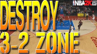 NBA 2K15 Tips: How To Beat 3-2 Zone! GUIDE TO BEAT ZONE DEFENSE EVERY TIME (Money Play)