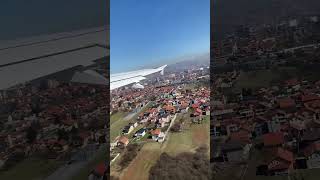 Lufthansa Airbus 319 take off from Sarajevo International Airport