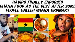 ITS OFFICIAL 📣DAVIDO FINALLY ENDORSED GHANA FOOD AS THE BEST AFTER SOME CALLED IT FOOD FOR D@GS