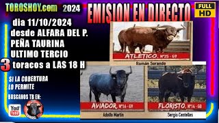 EN DIRECTO DESDE  ALFARA DEL P. PEÑA TAURINA ÚLTIMO TERCIO 3 TOROS ESPECTACULARES TOROS TV 2024