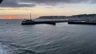 Departing Le Havre at Sunset