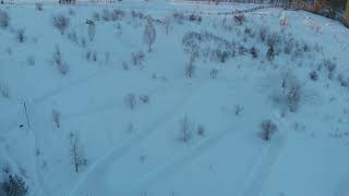 4k aerial top view over winding road