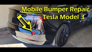 Mobile Bumper Repair Phoenix Arizona Tesla 3 Black