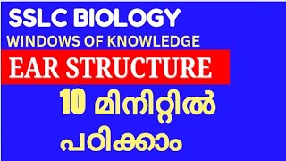 SSLC BIOLOGY |WINDOWS OF KNOWLEDGE|STRUCTURE OF EAR |EXAM SPECIAL |EXCELLENT ACADEMIC