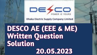 DESCO AE (EEE & ME) Departmental Written Question Solution ।। 20.05.2023 ।।