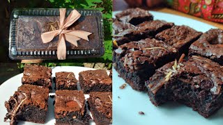 BROWNIES SHINY CRUST || 3 TELUR JADI 2 LOYANG BISA BUAT JUALAN || TANPA MIXER, PAKAI OVEN TANGKRING