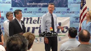 Gavin Newsom at Democratic Party HQ Fresno