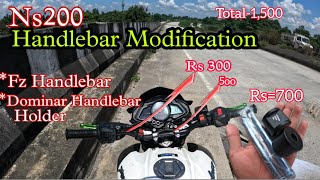 Fz Handlebar On Ns200 || Ns200  Handle Modification || BodoMotovlog @AmpwoMVlog