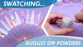 SWATCHING New Released AUGUST DIP POWDERS l Double Dip X KC Nails 💜💅