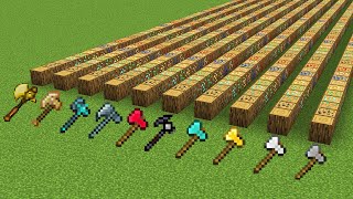 Which axe as a tool is faster in Minecraft? Experiment