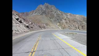 Cuesta Juncal (aka Cuesta Caracoles) de bajada en moto (KLR 650). Ruta 60-CH, Chile. 28 feb 2021.