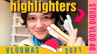 highlighters & eggs VLOGMAS 🎄 STUDIO VLOG 46