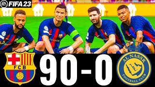 FIFA 23 - MESSI, RONALDO, MBAPPE, NEYMAR, ALL STARS - FC BARCELONA 90-0 AL NASSR | PS5 4K