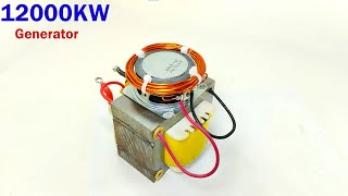 How To Make  Free Energy 12000KW Generator  Big Inverter Ac220V Light Bulbe  At Home