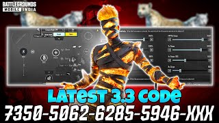 NEW UPDATE 3.3 !!🔥BEST SENSITIVITY CODE+CONTROL SETTINGS BGMI/PUBG MOBILE | BGMI AFTER UPDATE 3.3