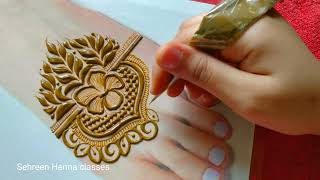 Front leg Henna design for bridal || #simplemehndi #mehandi #easymehndi