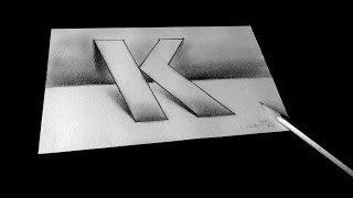 Floating Letter " K " Pencil Sketch - drawing sheet