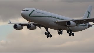 Airbus A340-312 Air X Charter Landing at Christchurch Airport