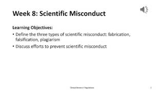 Week 8 Scientific Misconduct