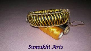 Designer Pearl Silk thread bangle from old bangle/zig zag thread bangle