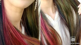 je colore mes cheveux bleu, vert, rose et violet /صبغت شعري ازرق، اخضر، وردي، و بنفسجي