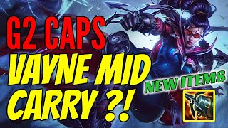 G2 Caps Plays Vayne Mid vs Twisted Fate - Challenger Gameplay New Items - Season 11 Kraken Slayer