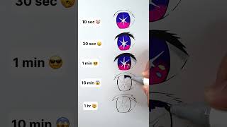 How to Draw Ai Hoshino Eye in 10sec, 1min, 1hr #shorts