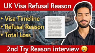 Uk student visa refusal Reasons | uk refusal letter || uk interview questions