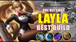 LAYLA MANIAC!🤯LAYLA ONE HIT SHOT🔥 LAYLA BEST BUILD ❤️LAYLA MOBILE LEGENDS BANG BANG🔥