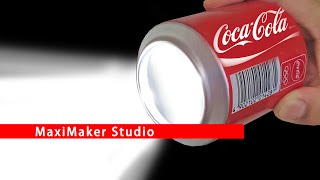 Gravity switch! Coca cola can DIY a no switch flashlight, modify electronics MOD handmade videos