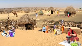 Amazing Desert Women Morning Routine-Natural desert beauty-Beautiful mud house-desert village vlog