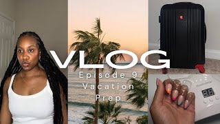 VLOG | VACATION PREP | DIY  | DOING MY HAIR AND NAILS | PRESS ON NAILS| PACK WITH ME