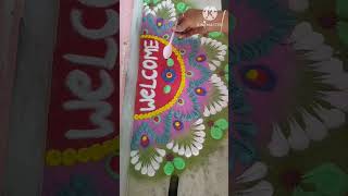 Pongal special rangoli #shortsfeed #rangoliart #rangoli #ytshorts #rangolidesigns #easy