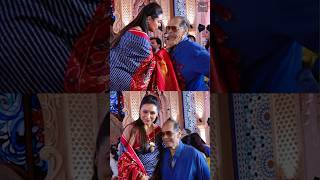 Rani Mukherjee Sweet Moment With Her Uncle Deb At North Bombay Sarbojanin Durga Puja 2024