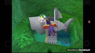 Spyro2 Moneybags shark submarine is really fast to return back to him