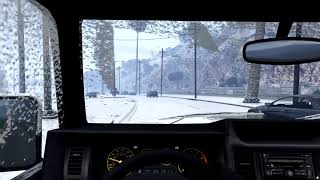 GTA 5 ASMR - QUIET EARLY MORNING DRIVE IN THE SNOW (NATURALVISION)