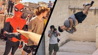 SPIDERMAN competes in Parkour Event