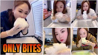 EATING SUPER SQUEAKY FREEZER FROST ONLY BITES ASMR