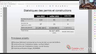 Séance du conseil municipal 2 août 2022