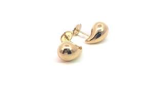 18K Gold Water Droplet Hollow Heart Shaped Earrings #18kgold #jewellrydesign