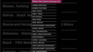 what's your Country Famous for?