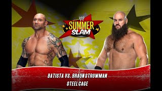 WWE | Batista vs Brawn Strowman | Steel Cage Match | Summer Slam