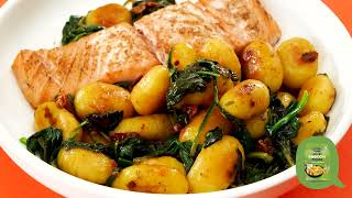 Baked Salmon and Skillet Gnocchi Recipe | Olivieri®